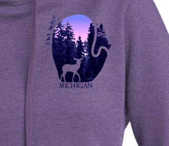 Deer Michigan Sweatshirt Purple