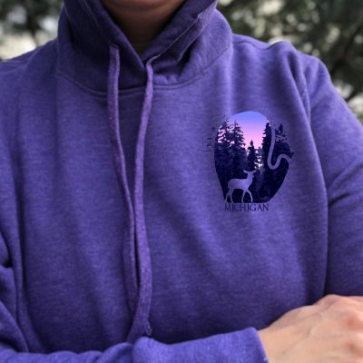 Deer Michigan Sweatshirt Purple