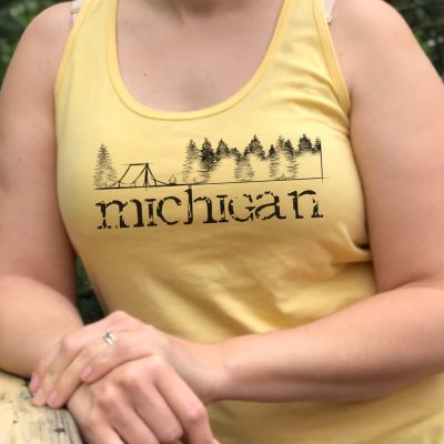 Michigan Camping Tank Top in Banana Cream/Yellow